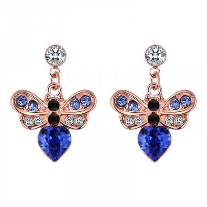 Boucles D'Oreilles Clou Abeille Plaqué Or