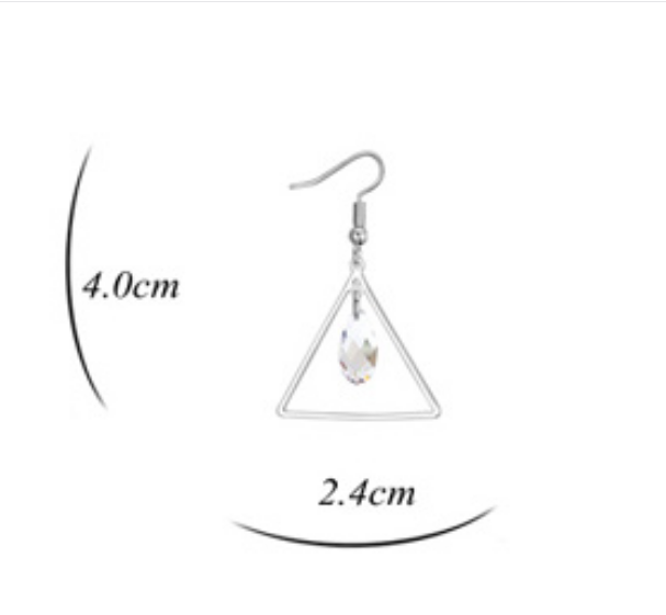 Boucle Oreille Triangle En Argent Avec Pierre Semi-Précieuse