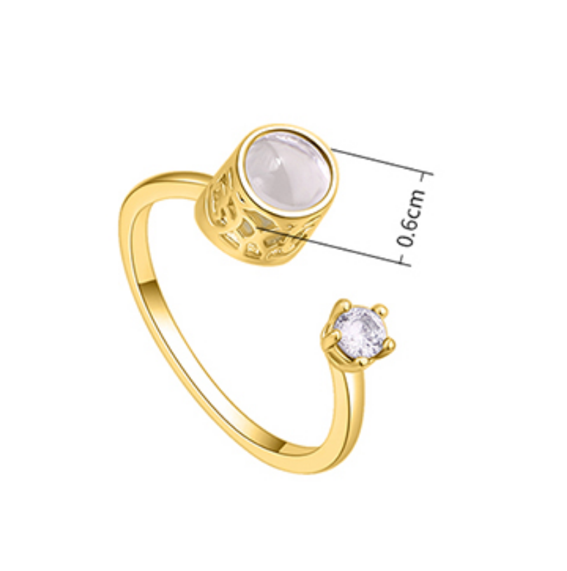 Bague Reglable Femme Plaque D’Or